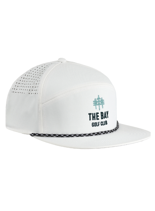 The Bay Golf Club White Recycled Poly Cap with Rope Detail