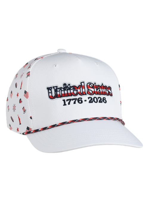USA 250 AeroSphere White Performance Rope Hat with Side Panel Graphic