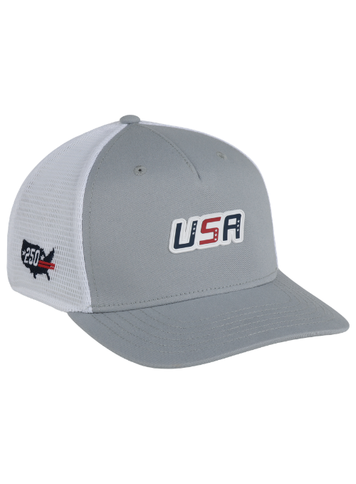 USA 250 Cotton Twill Grey Mesh Back Hat