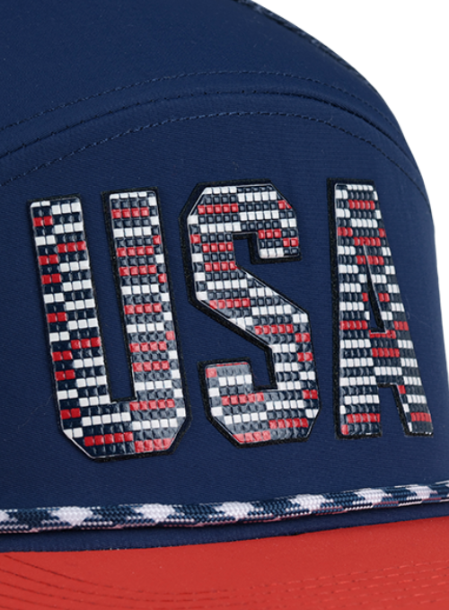 USA 250 Nylon Blue and Red Mesh Back Rope Hat