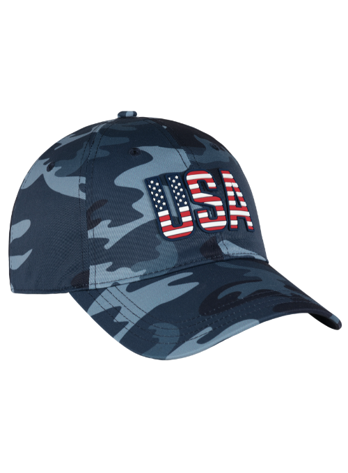 USA Camo Print Poly Cap
