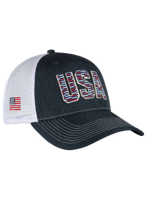 USA Navy & White Mesh Back Cap