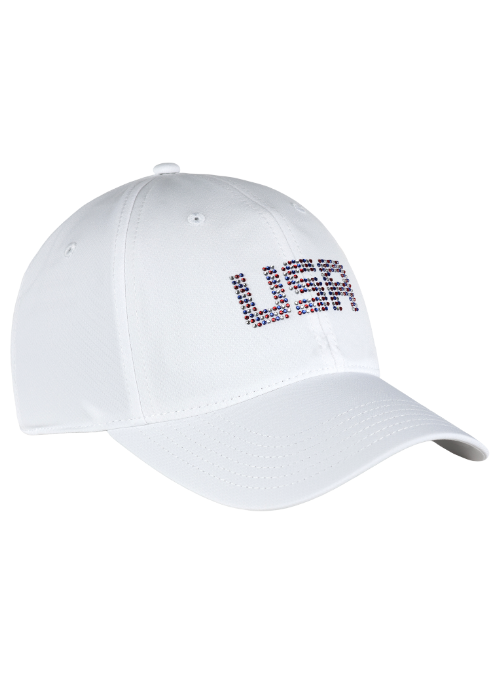 USA White Ladies AeroSphere Hidden Ponytail Cap