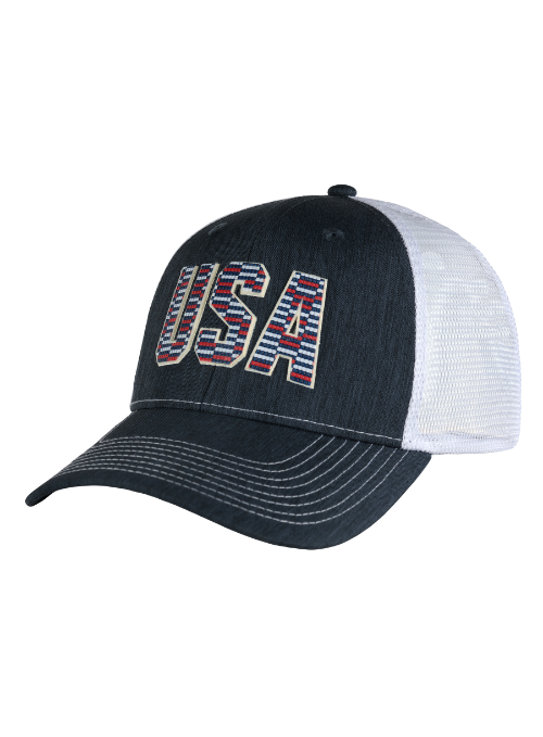 USA Navy & White Mesh Back Cap