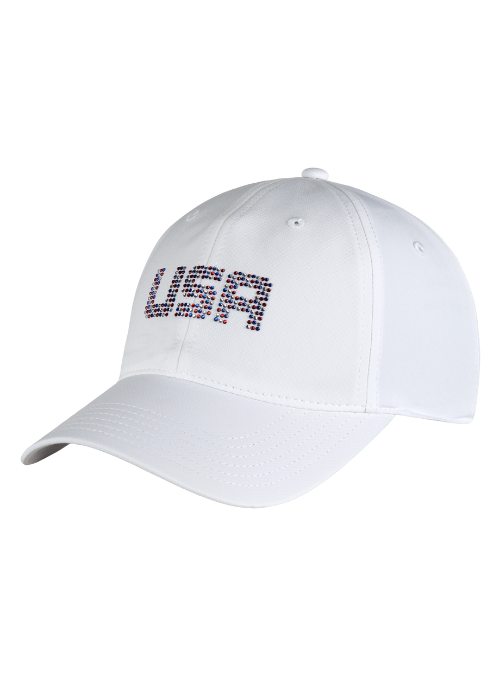 USA White Ladies AeroSphere Hidden Ponytail Cap