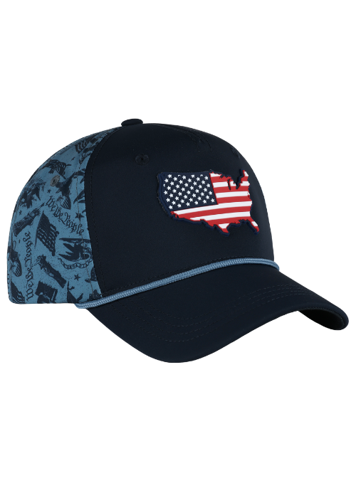 United States Liberty Print Navy Mesh Back Rope Cap