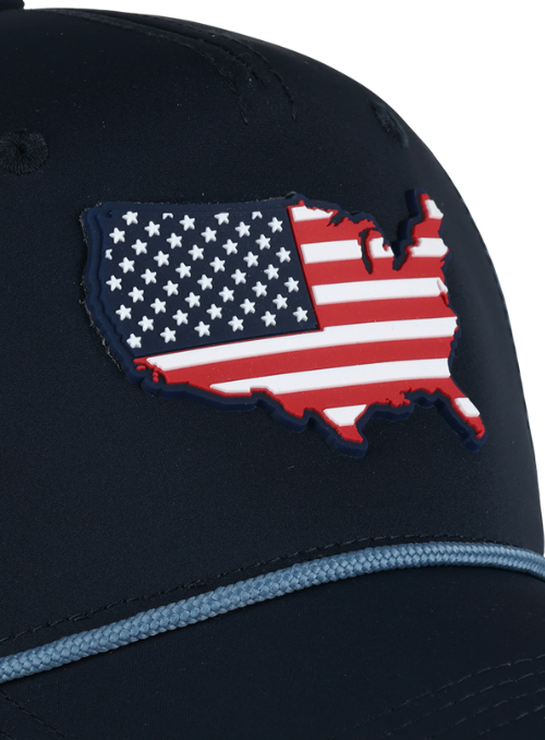 United States Liberty Print Navy Mesh Back Rope Cap
