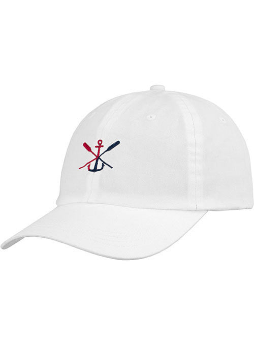 Newport Anchor & Oars Relaxed Adjustable Ahead Cap in True White - Front Right View