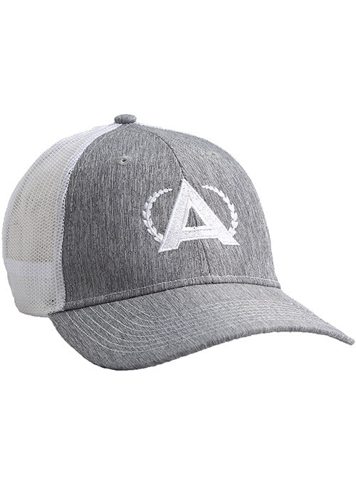 Annika Chino Twill Gray Mesh Back Ahead Cap in Gray and White - Front Left View