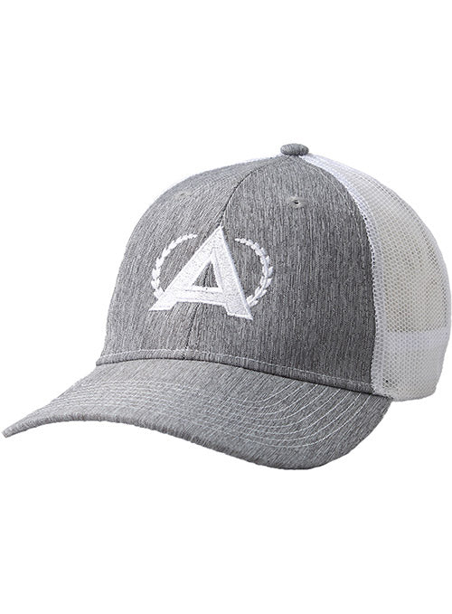 Annika Chino Twill Gray Mesh Back Ahead Cap in Gray and White - Front Right View