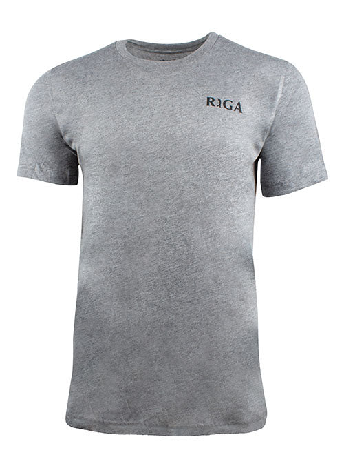 RIGA Instant Classic Tri-blend Crew Neck T-shirt in Grey - Front View