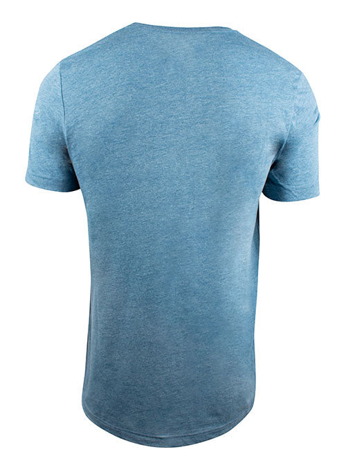 RIGA Instant Classic Tri-blend Crew Neck T-shirt in Blue - Back View