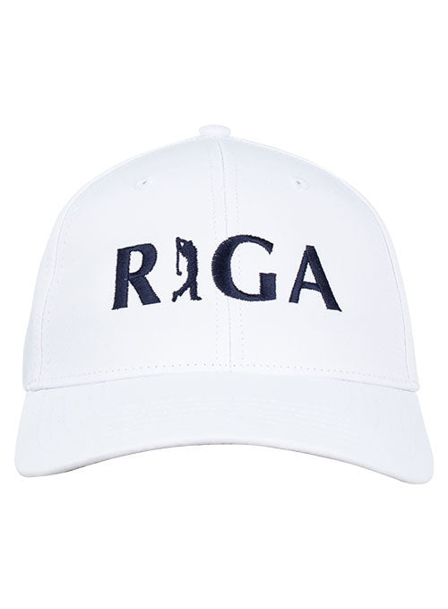 RIGA Mid-Fit Cap in White - Front View
