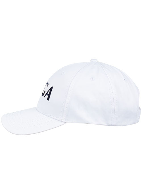 RIGA Mid-Fit Cap in White - Left Side View